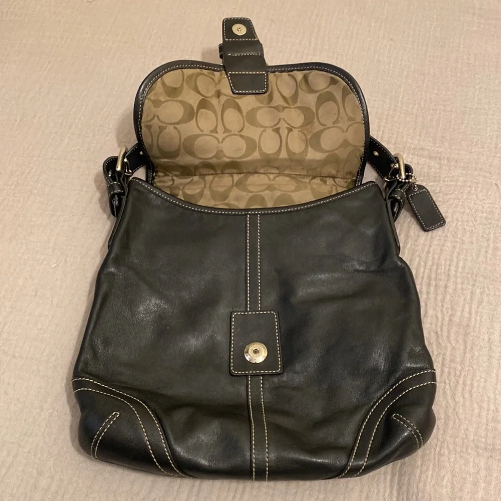 Coach Vintyge Elegant Black Leather Shoulder Bag No H04Da9480